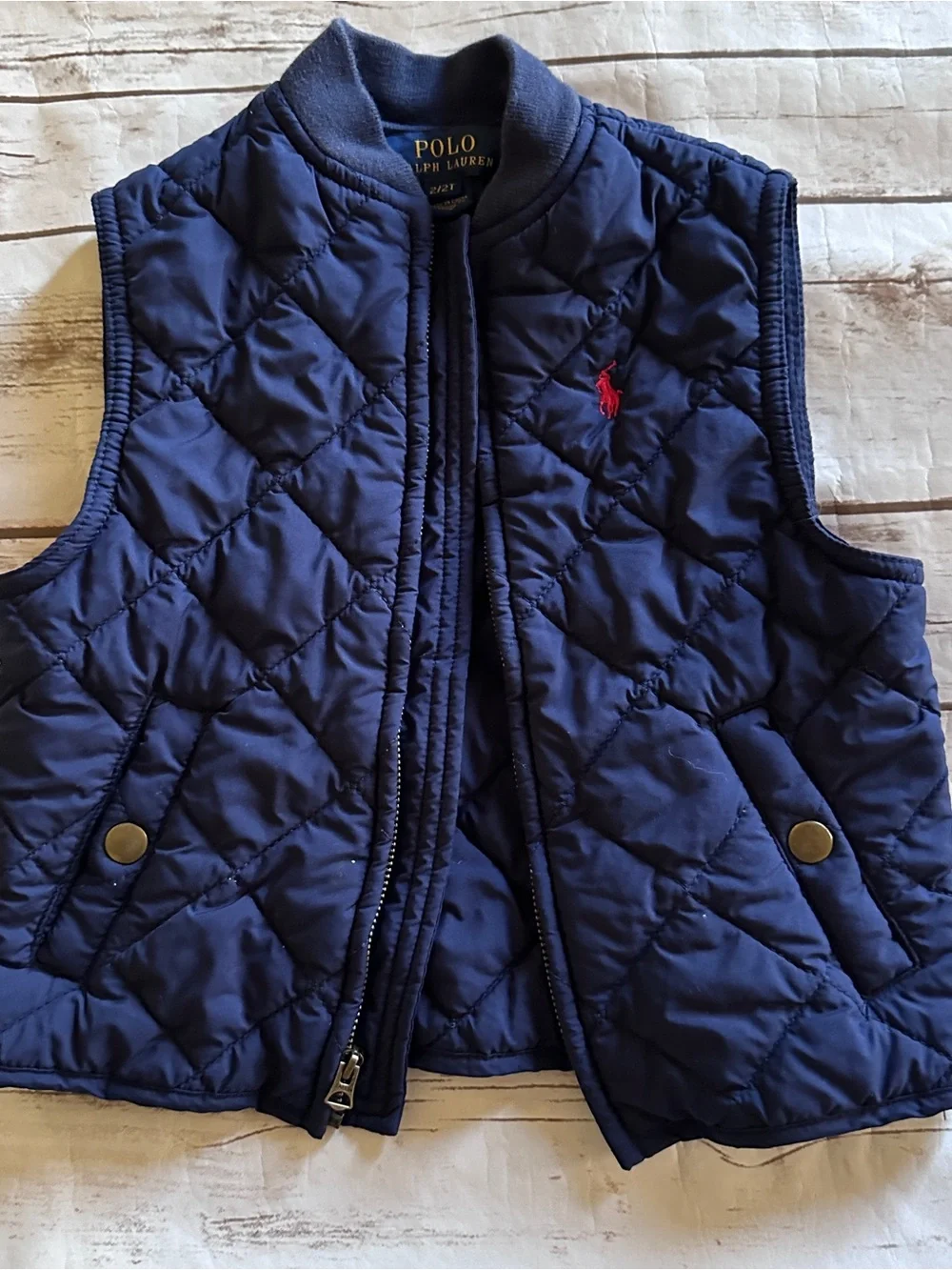 Ralph Lauren navy quilted vest vguc 2y